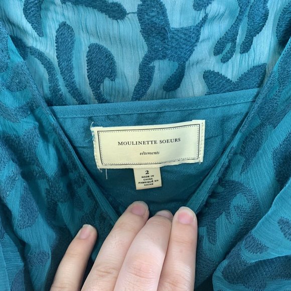 Anthropologie Fluttered Scrollwork Dress Size 2 - Picture 5 of 9